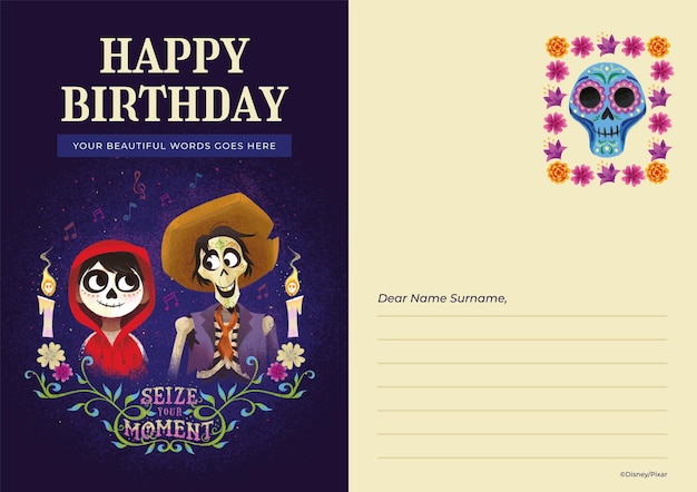 Tarjeta de cumpleaños de Coco