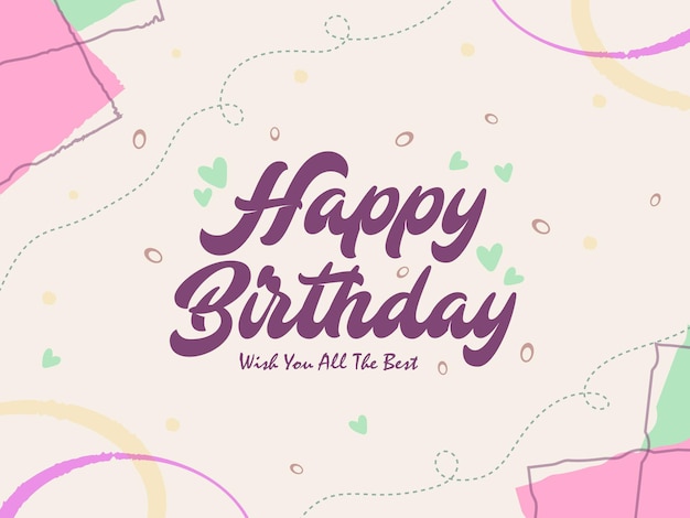 Tarjeta de cumpleaños de diseño minimalista moderno con fondo estético.