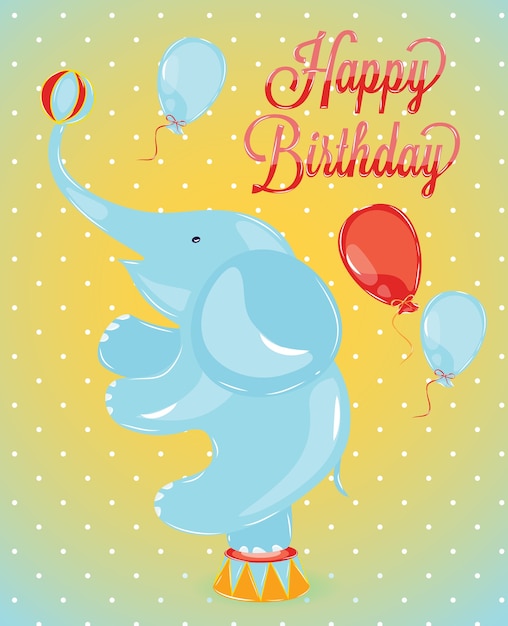 Tarjeta de cumpleaños elefante