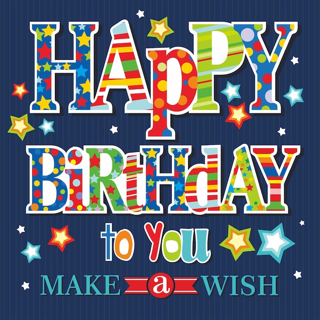 una tarjeta de cumpleaños feliz con las palabras feliz cumpleaños escritas en ella