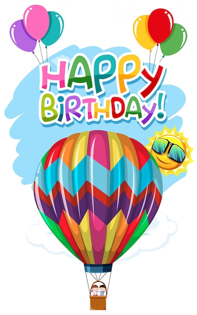 Tarjeta de cumpleaños de globo de aire caliente