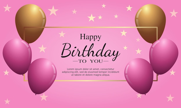 Tarjeta de cumpleaños con globos