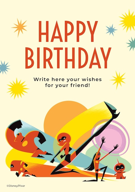 La tarjeta de cumpleaños de los Increíbles