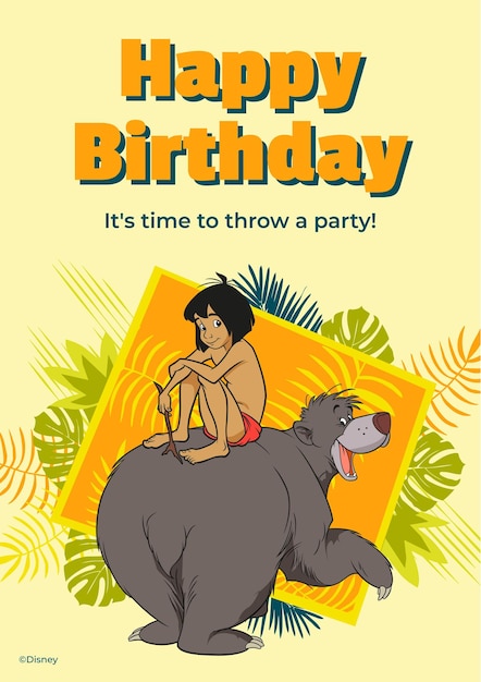 La tarjeta de cumpleaños del Libro de la Selva