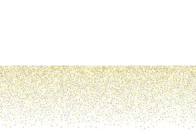 Tarjeta de cumpleaños con textura metálica. Bokeh redondo vectorial. Fondo iridiscente abstracto. Ilustración de aniversario geométrico. Confeti dorado. Partículas de polvo dorado aisladas. Caótico telón de fondo nupcial.