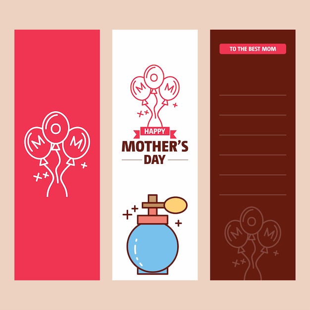 Tarjeta del día de la madre con el logo de perfume y el vector de tema rosa