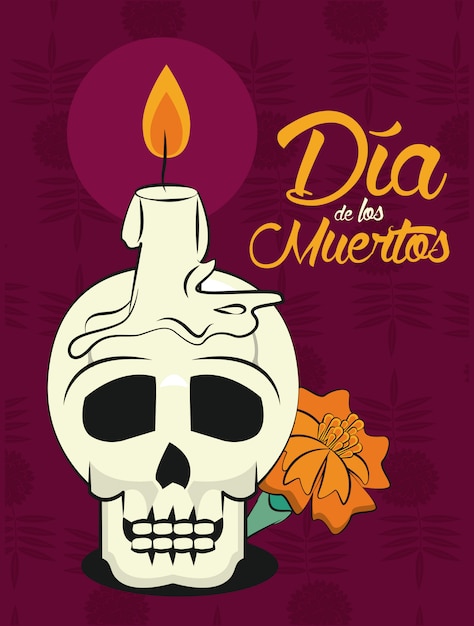 Vector tarjeta del día de los muertos