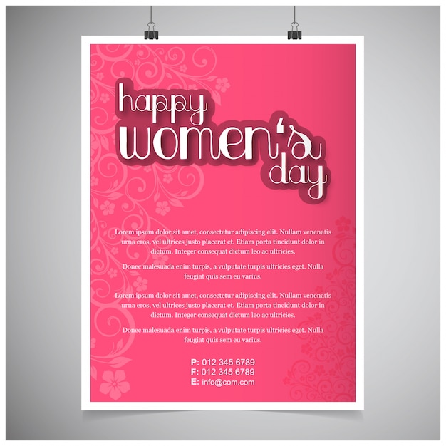 Tarjeta del día de la mujer con fondo rosa