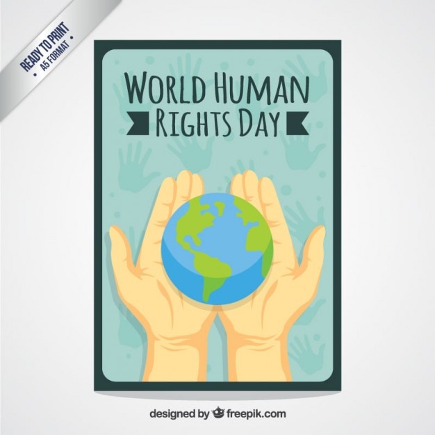 Vector tarjeta del día mundial de los derechos humanos