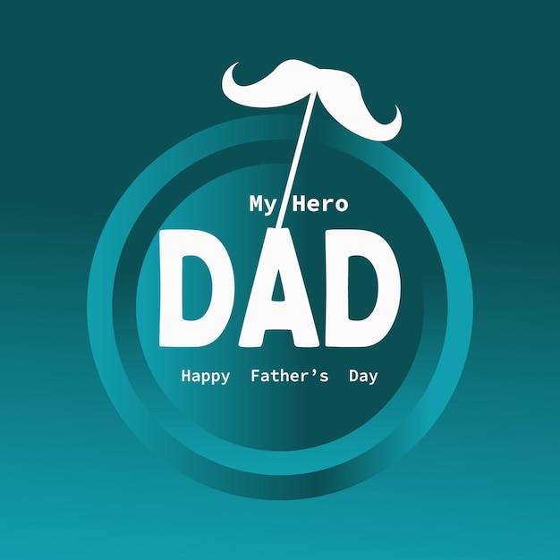 Tarjeta de día del padre con personajes de súper papá e hijo Vector