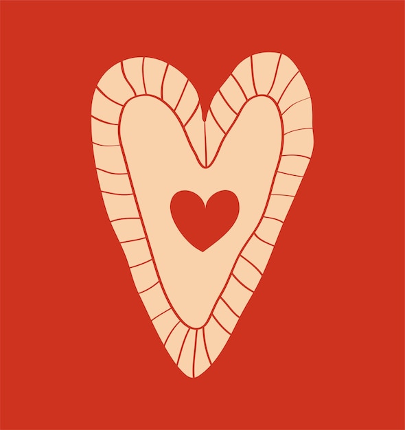 Tarjeta del día de San Valentín con corazón Ilustración vectorial Decoración del día de san Valentín