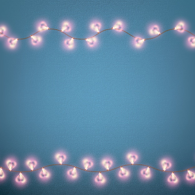Tarjeta del día de San Valentín con luces brillantes en forma de corazón.