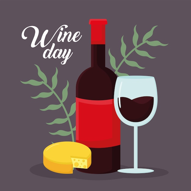 Vector tarjeta del día del vino