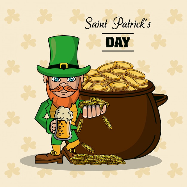 Tarjeta de dibujos animados del día de San Patricio