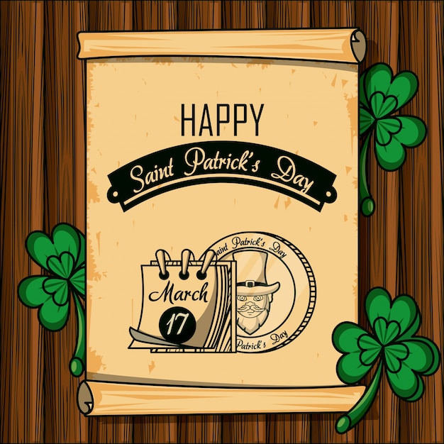 Tarjeta de dibujos animados de San Patricio