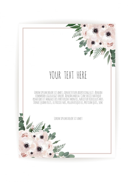Tarjeta de diseño floral de vector.