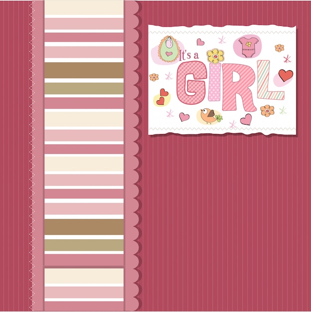 Vector tarjeta de ducha baby girl