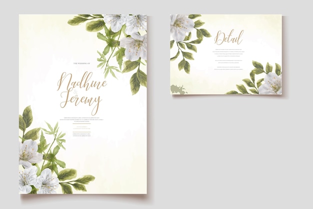 Tarjeta elegante de la guirnalda floral de la acuarela
