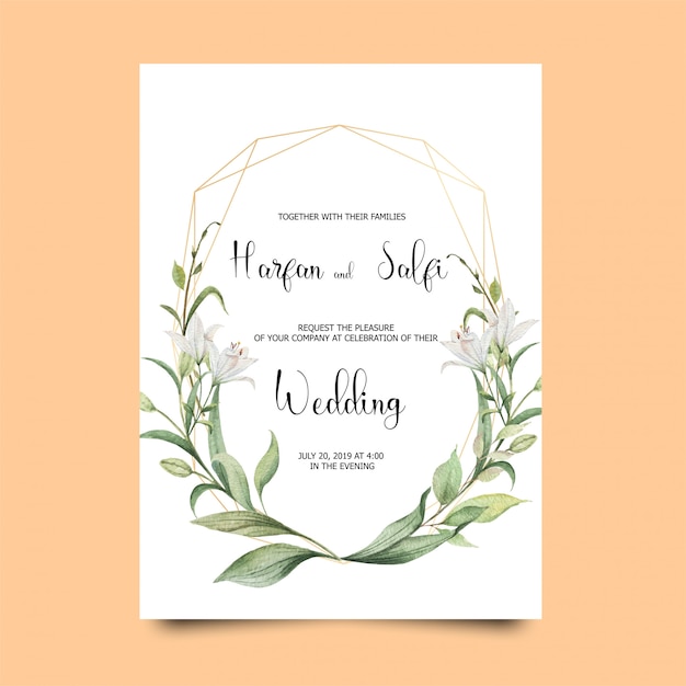 Tarjeta elegante de la invitación de la boda
