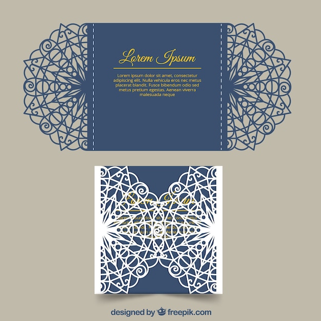 Tarjeta elegante vintage con corte láser 