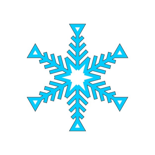 tarjeta de elemento de copo de nieve azul vectorial
