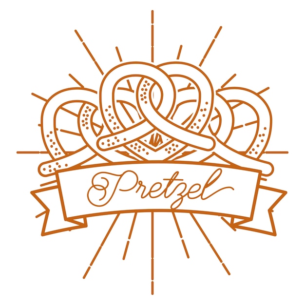 Vector tarjeta de estilo vintage horneado pretzel