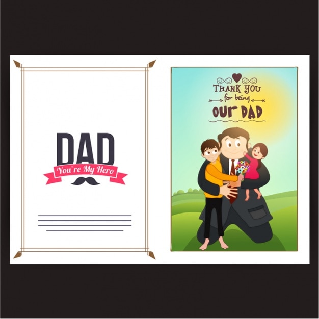 Vector tarjeta familiar para el día del padre