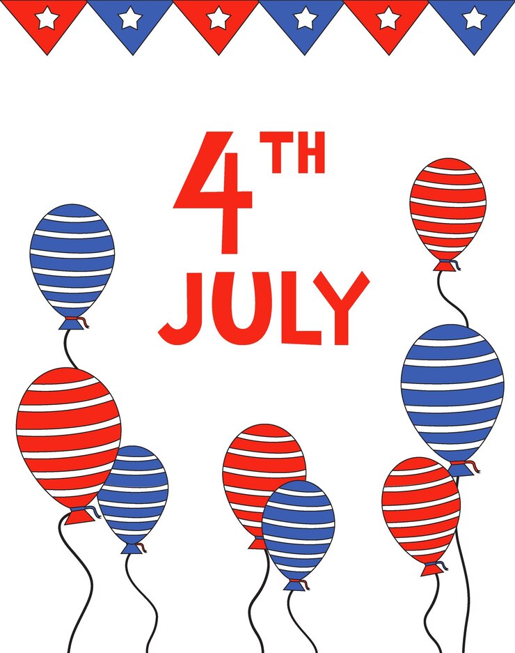 Vector tarjeta de felicitación del 4 de julio