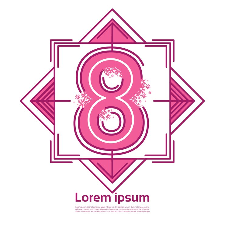 Vector tarjeta de felicitación del 8 de marzo día internacional de la mujer