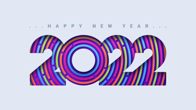 Tarjeta de felicitación abstracta feliz año nuevo 2022