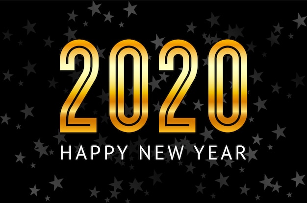 Vector tarjeta de felicitación de año nuevo 2020