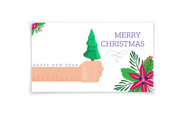 Tarjeta de felicitación de año nuevo 2022 diseño festivo y Feliz Navidad