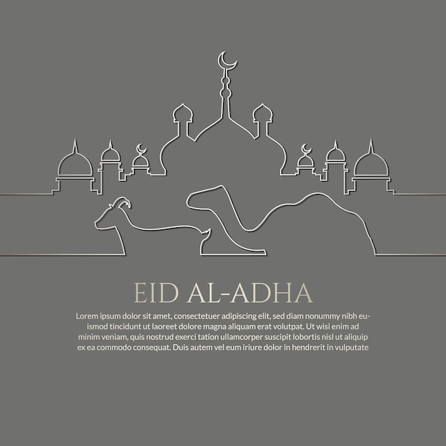 Vector tarjeta de felicitación de banner islámico de publicación de redes sociales de eid al adha mubarak