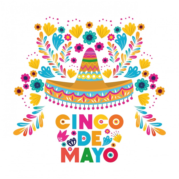 Tarjeta de felicitación de celebración del cinco de mayo