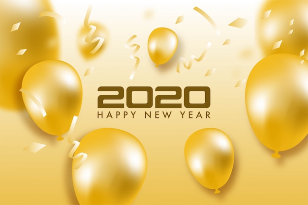 Tarjeta de felicitación de celebración feliz año nuevo 2020