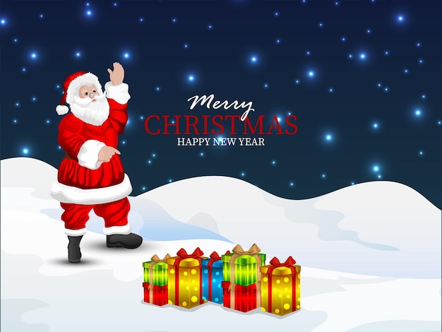 Tarjeta de felicitación de celebración de feliz navidad