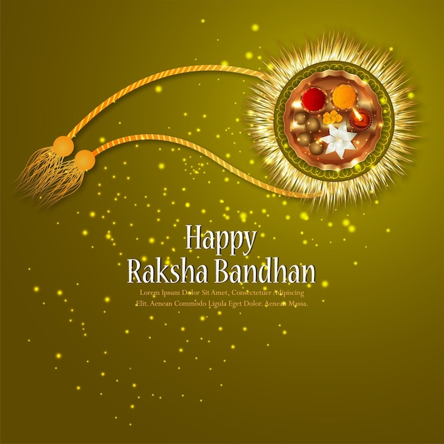 Tarjeta de felicitación de celebración feliz raksha bandhan con ilustración vectorial creativa de rakhi de cristal