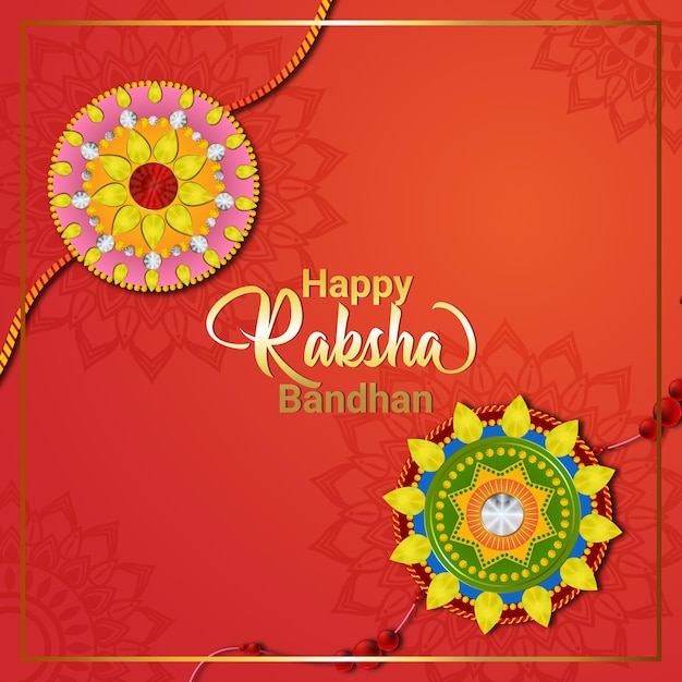 Tarjeta de felicitación de celebración feliz raksha bandhan