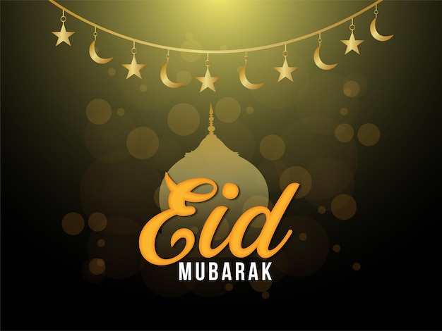 Tarjeta de felicitación de celebración del festival islámico eid mubarak