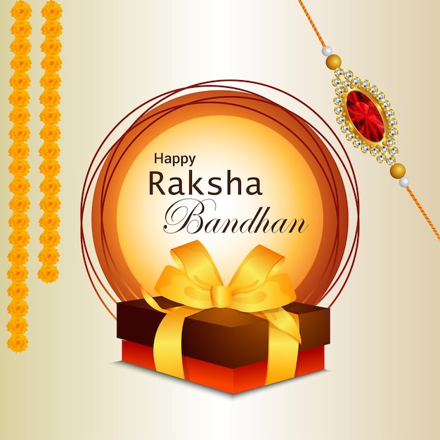 Tarjeta de felicitación de celebración de raksha bandhan feliz realista