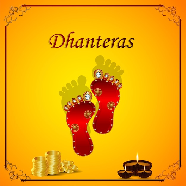 Tarjeta de felicitación celebración shubh dhanteras