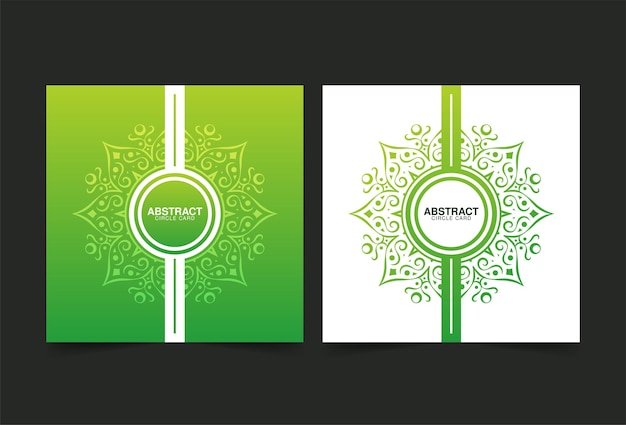 tarjeta de felicitación de círculo ornamental verde