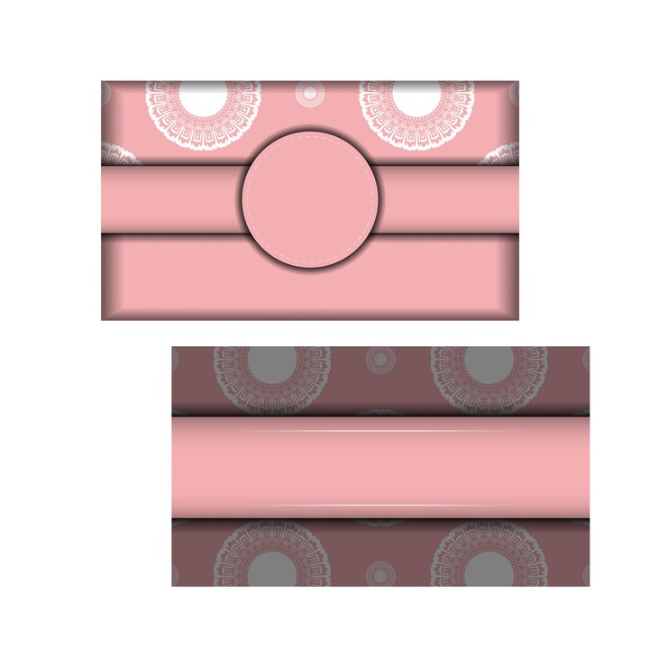 Vector tarjeta de felicitación de color rosa con patrón blanco abstracto para su diseño.