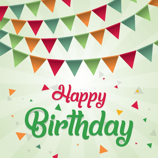 Tarjeta de felicitación colorida del diseño del vector del feliz cumpleaños
