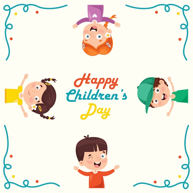 Tarjeta de felicitación creativa para niños divertidos