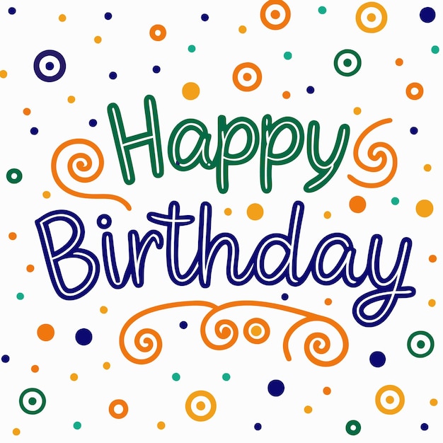 Tarjeta de felicitación de cumpleaños con círculos de colores