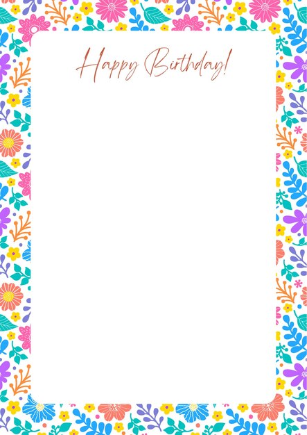 Tarjeta de felicitación de cumpleaños con flores