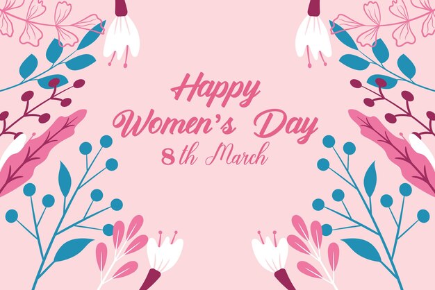 Tarjeta de felicitación del Día de la Mujer del 8 de marzo y cartel y cartel de diseño de pancartas y carteles de Feliz día de la mujer