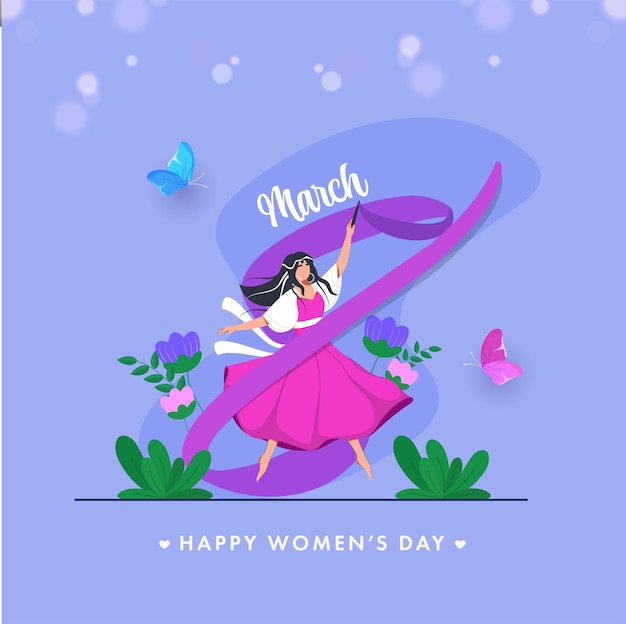 Tarjeta de felicitación del día de la mujer feliz