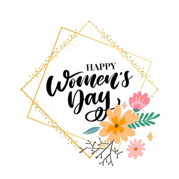 Tarjeta de felicitación del día de la mujer feliz